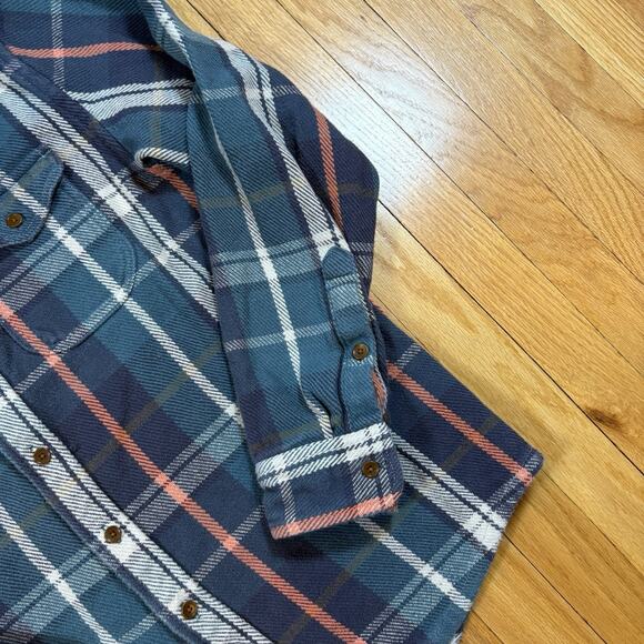 OUTERKNOWN Mens L Blanket Flannel Shirt Button Shacket Heavyweight Cotton - Picture 4 of 16